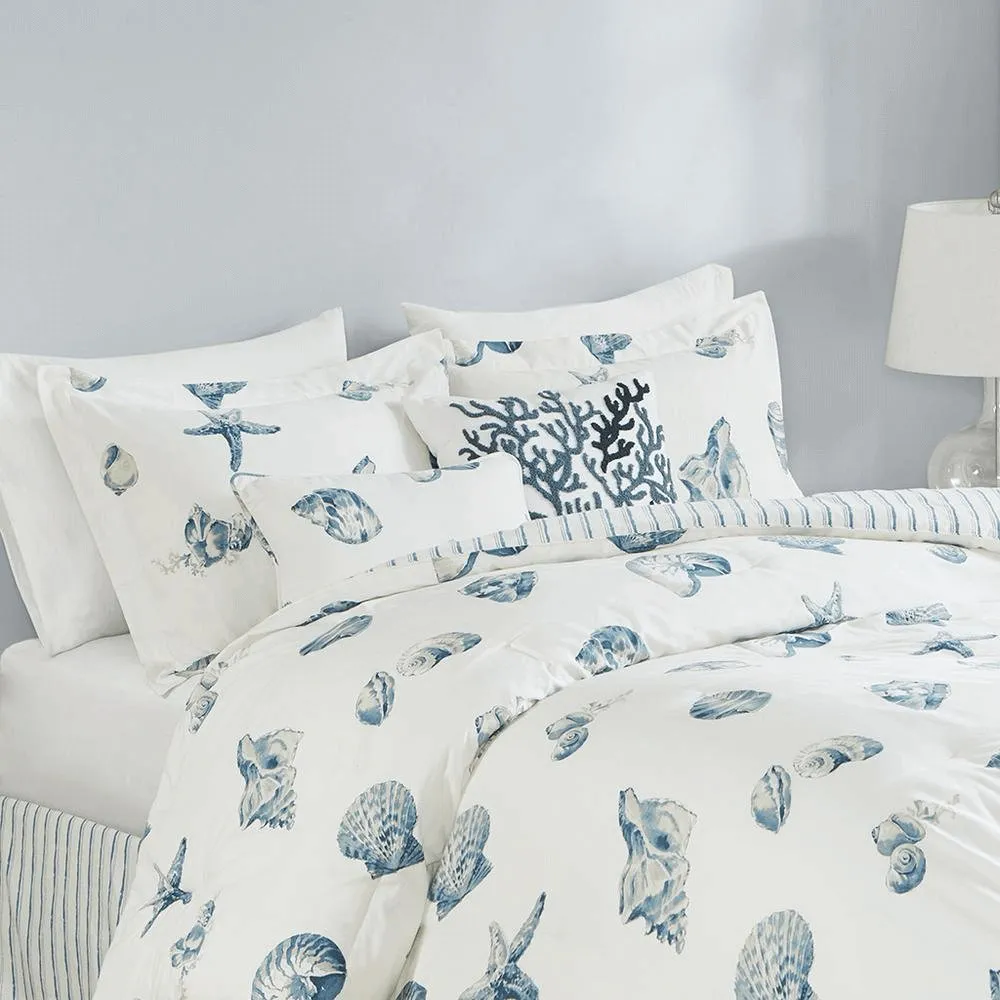 Casual Beach House Comforter Set - Shell Pattern Bedding