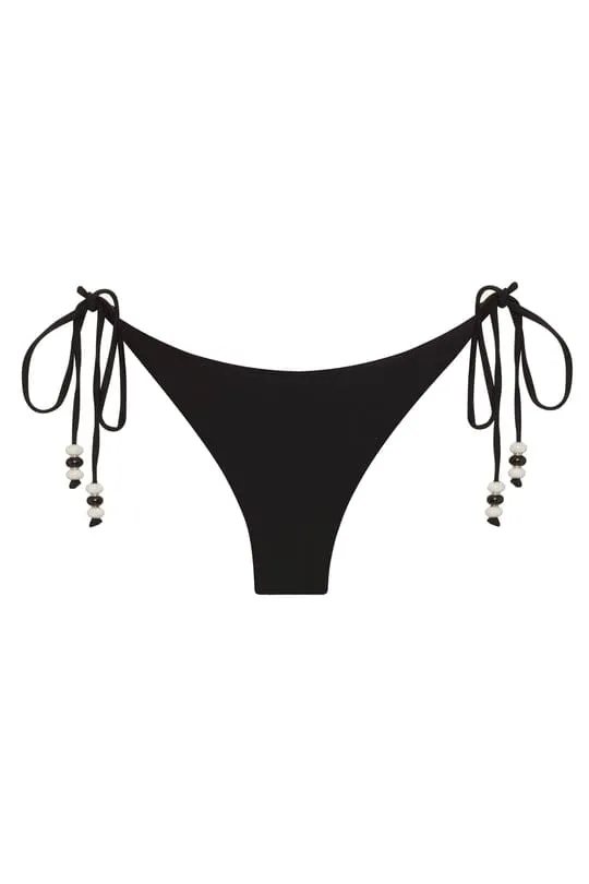 Cattleya Fuchsia Pink - Black Reversible Triangle Top & Tie Side Cheeky Bikini Bottom Swimsuit