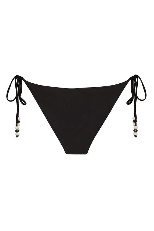 Cattleya Fuchsia Pink - Black Reversible Triangle Top & Tie Side Cheeky Bikini Bottom Swimsuit