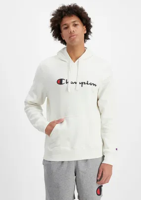 Champion Mens Script Hoodie Mascarpone <br> AY79N XMR