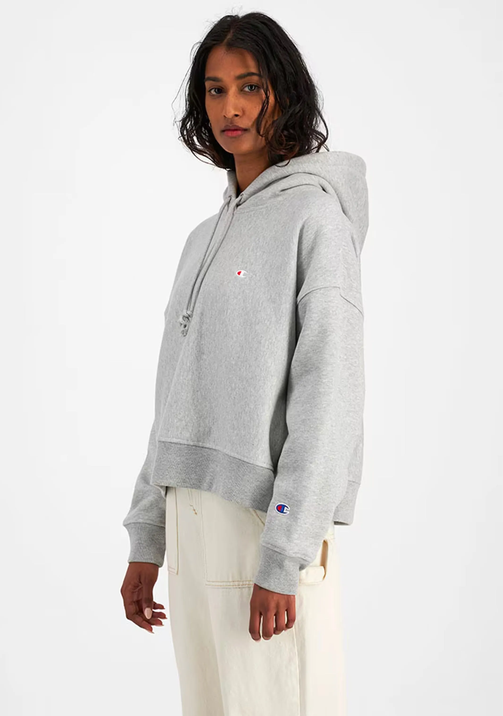 Champion Women's Reverse Weave Level up Hoodie Grey <br> CRATN A3R
