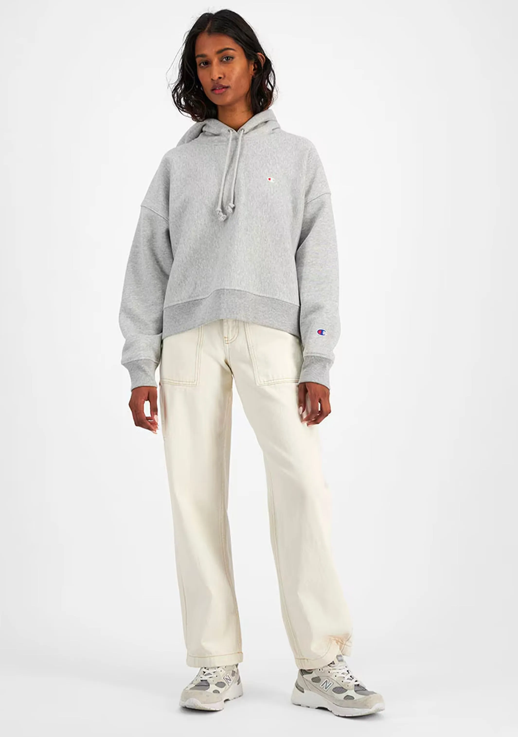 Champion Women's Reverse Weave Level up Hoodie Grey <br> CRATN A3R