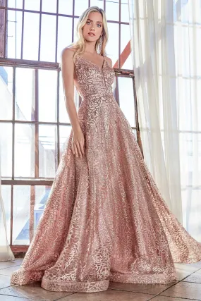 CHARLOTTE Glitter Roses Formal Ball Gown