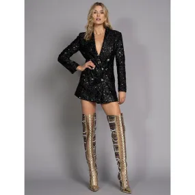 Classic Sequined Black Blazer