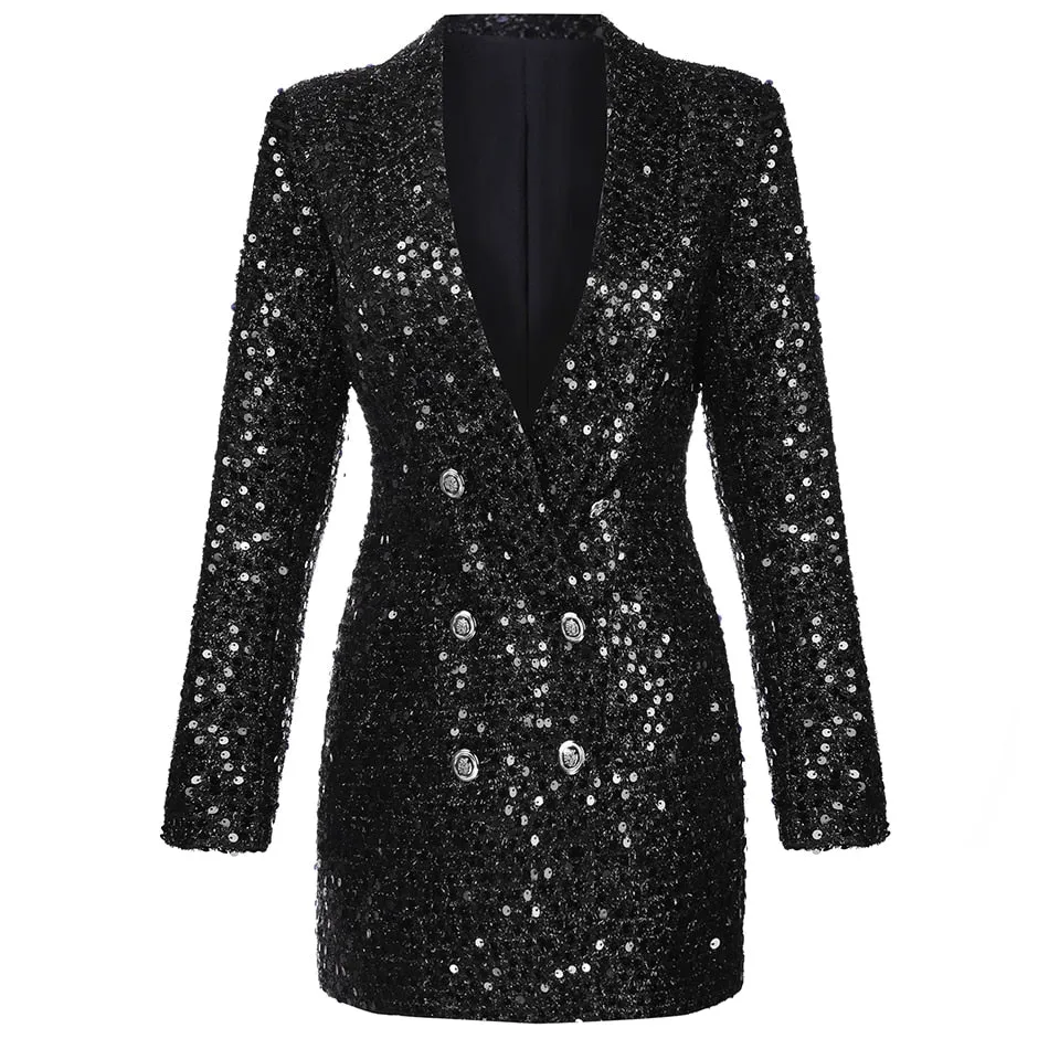 Classic Sequined Black Blazer