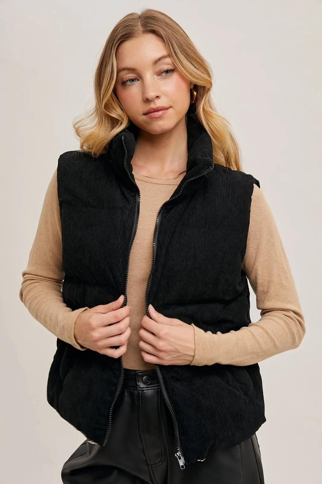 Claudia - Corduroy Puffer Vest