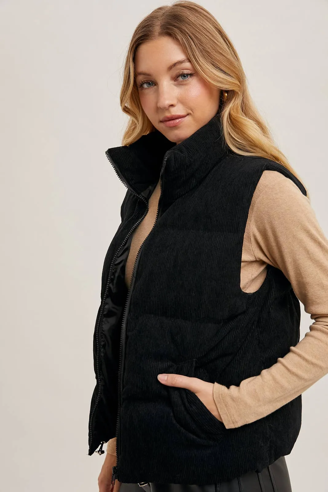 Claudia - Corduroy Puffer Vest