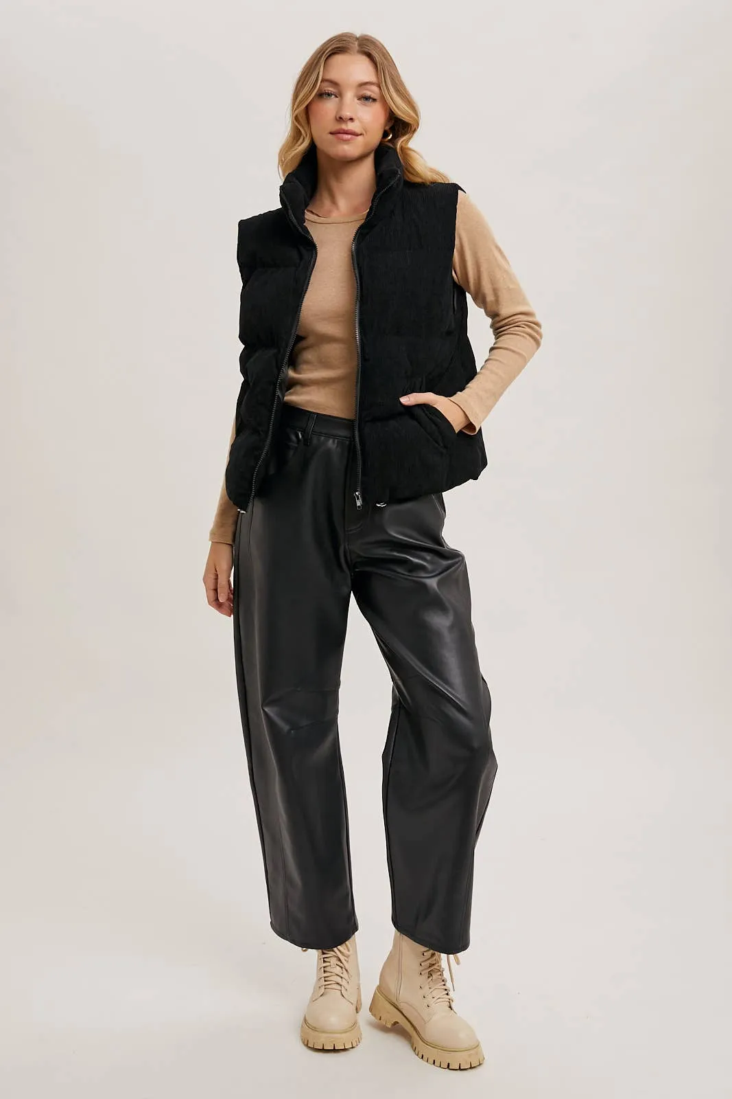 Claudia - Corduroy Puffer Vest