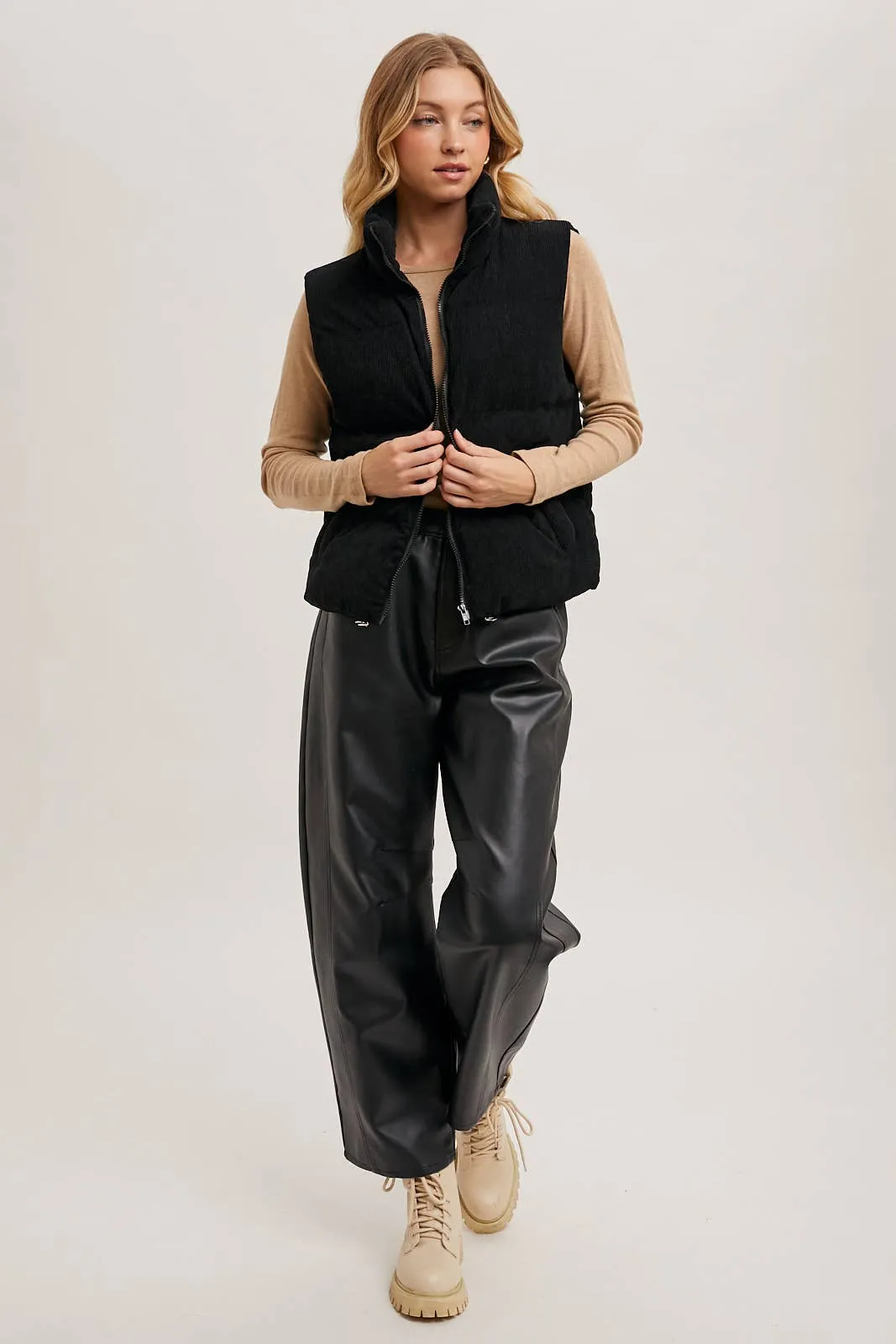 Claudia - Corduroy Puffer Vest