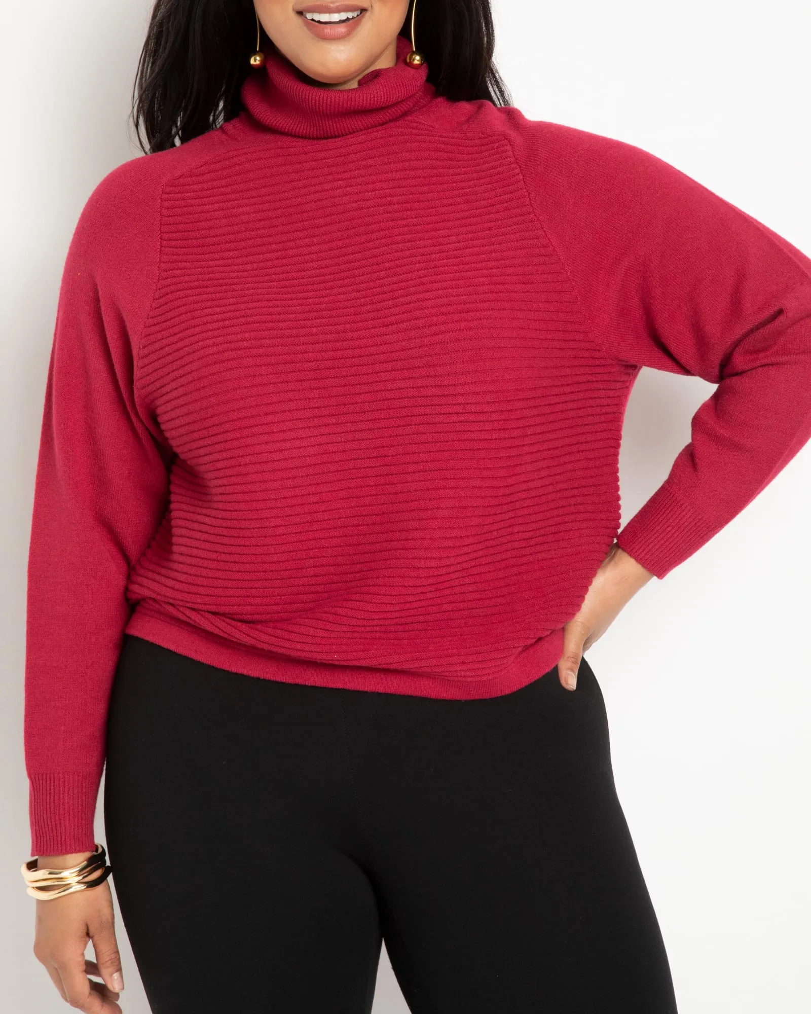 Cosima Relaxed Turtleneck | Biking Red