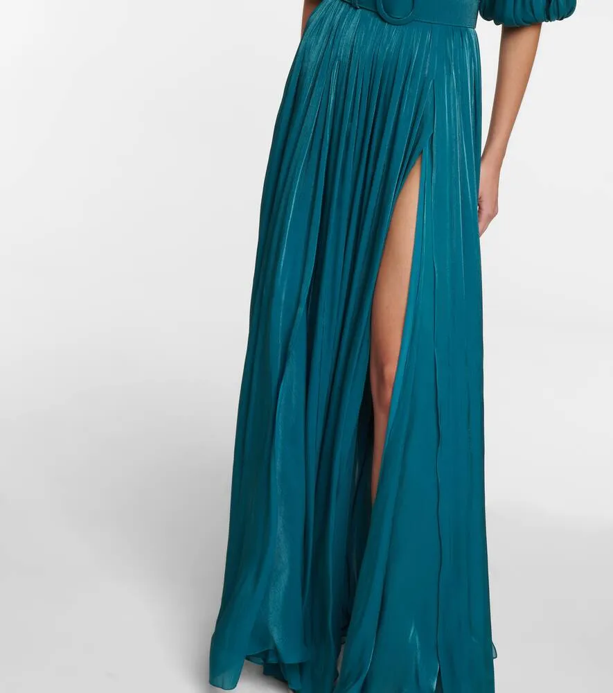 Costarellos Brennie iridescent georgette gown