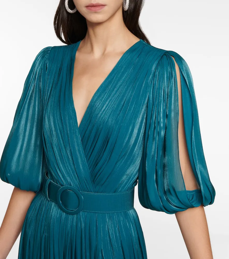 Costarellos Brennie iridescent georgette gown