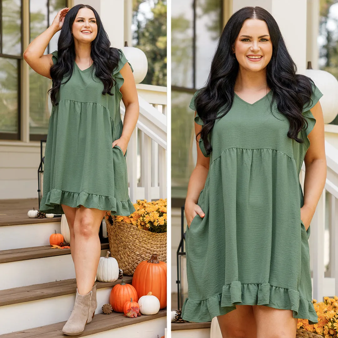 Cozy Cabana Dress, Dusty Olive