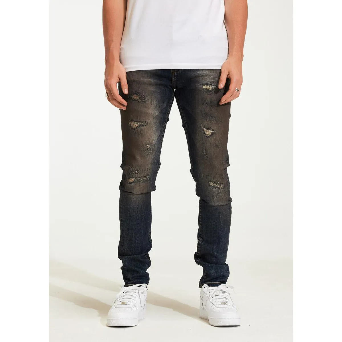 Crysp Denim Atlantic Black Wash Ripped Jeans (CRYH22-203)
