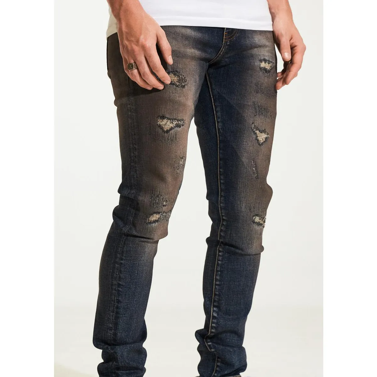 Crysp Denim Atlantic Black Wash Ripped Jeans (CRYH22-203)