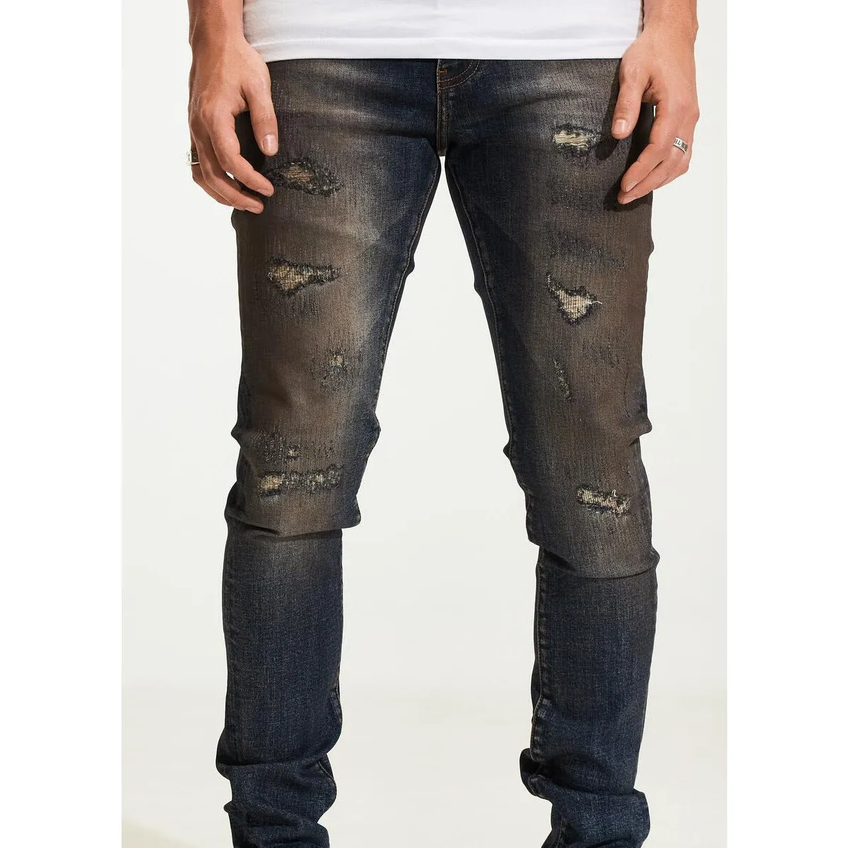 Crysp Denim Atlantic Black Wash Ripped Jeans (CRYH22-203)