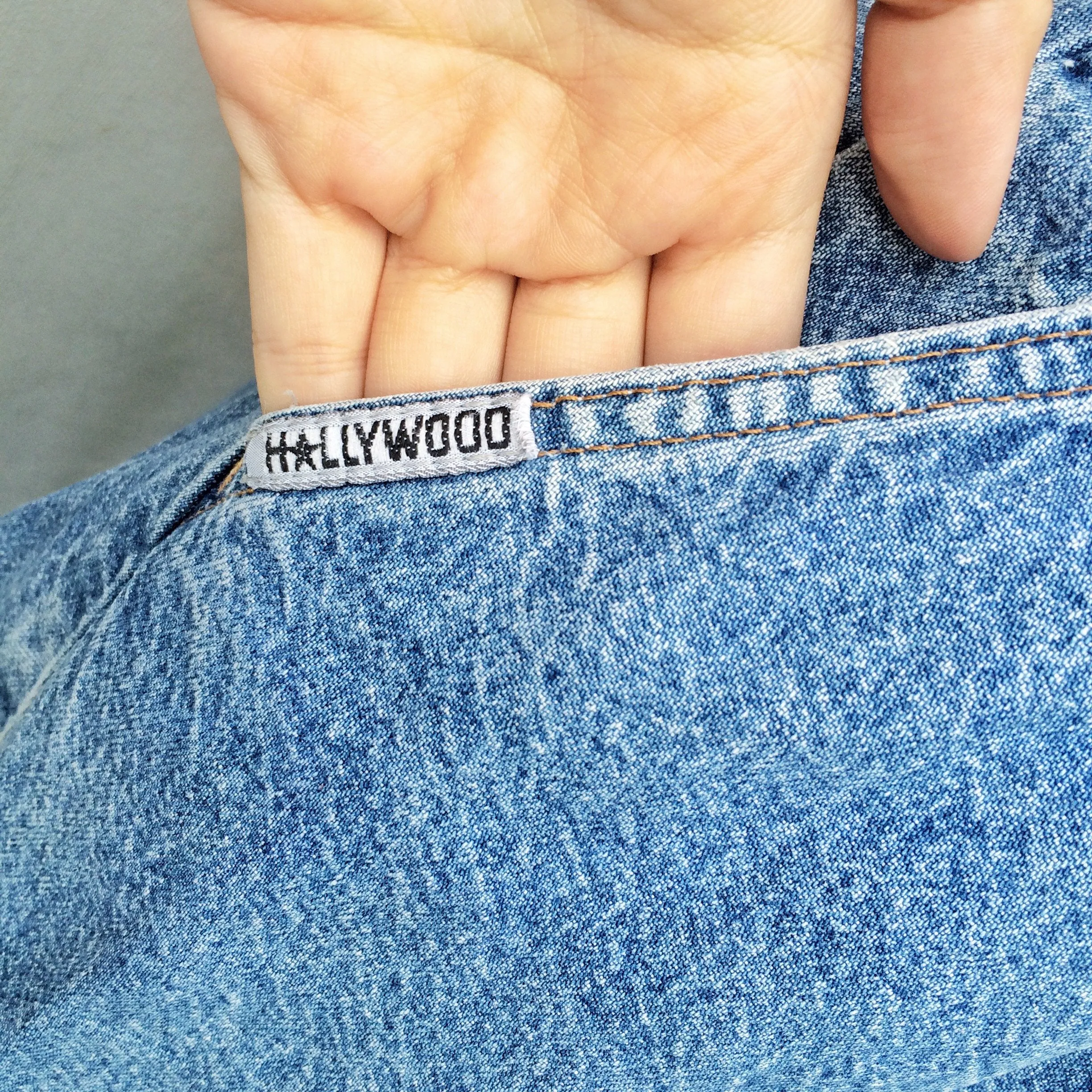 Denim Denial | Vintage 1980s dark denim relaxed fit skirt with POCKETS