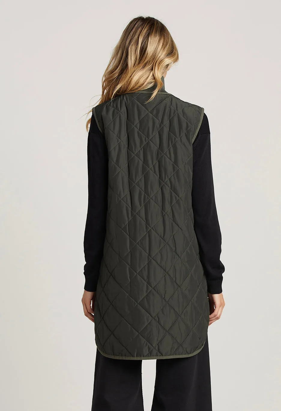 Destiny Quilted Vest in Cilantro