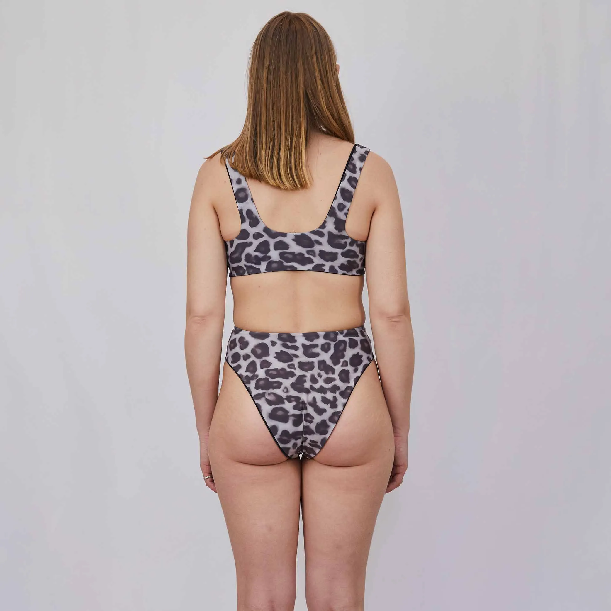 Donna Reversible Top Black/Leopard