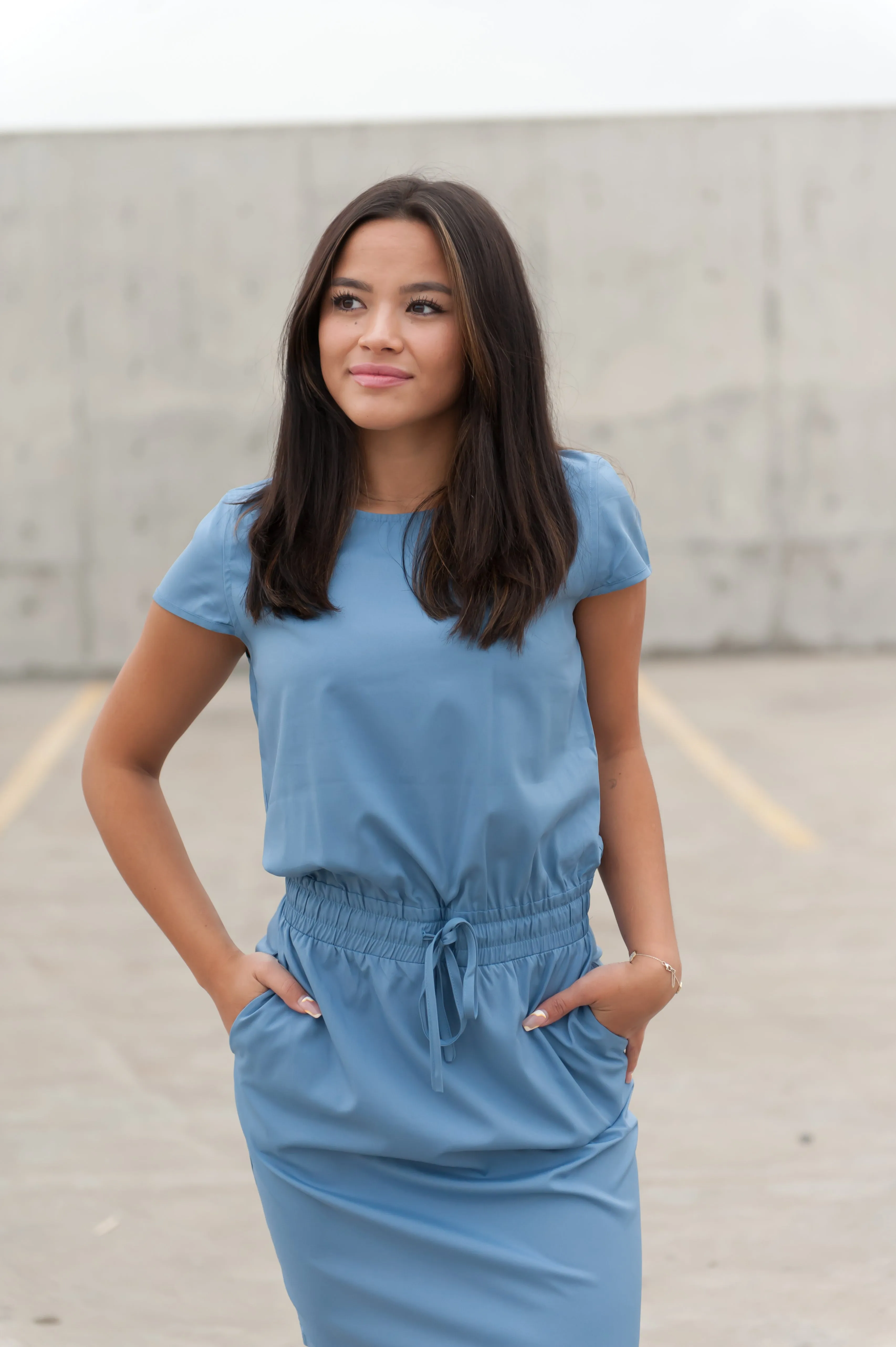 DT Women's DOWNTOWN Lightweight Dress in Sky Blue