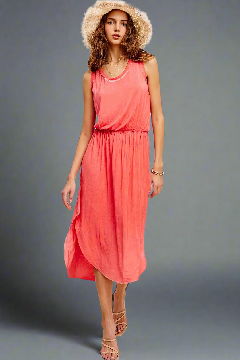 Dyed Tank Dress Red