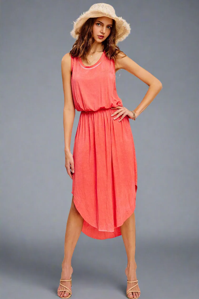 Dyed Tank Dress Red