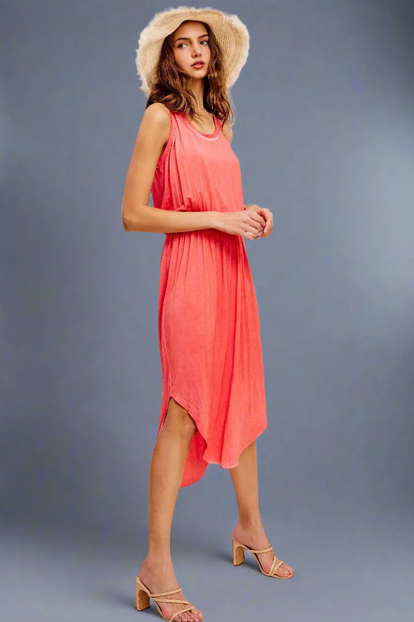 Dyed Tank Dress Red