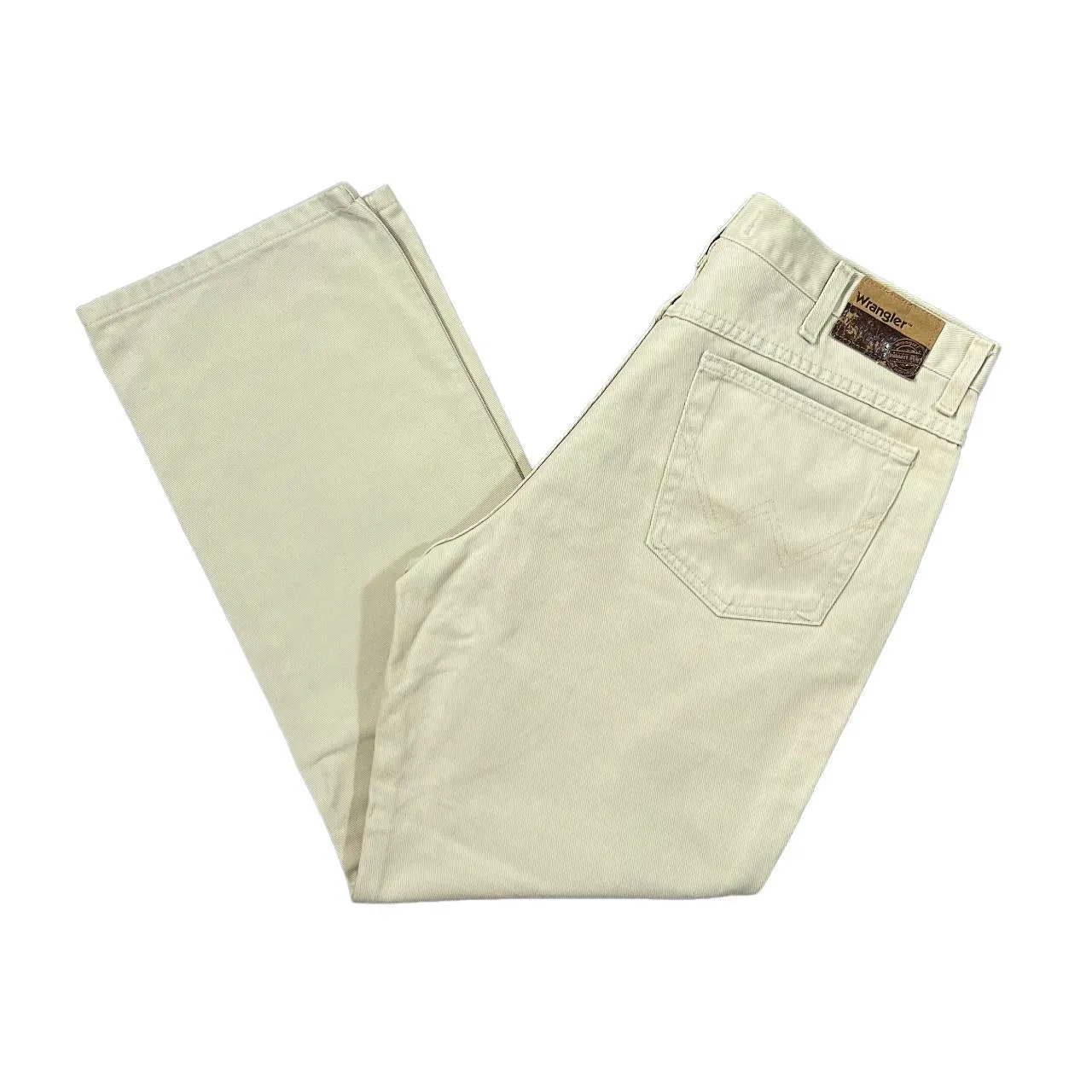 Early 00's WRANGLER Durable Basics Classic Cream Straight Leg Regular Fit Denim Jeans