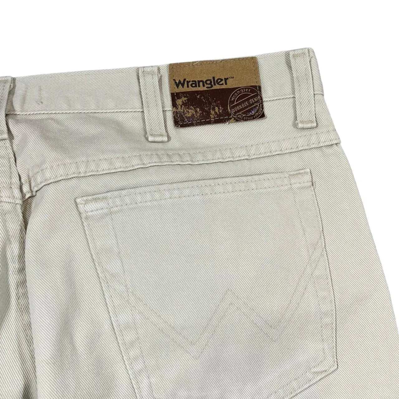 Early 00's WRANGLER Durable Basics Classic Cream Straight Leg Regular Fit Denim Jeans