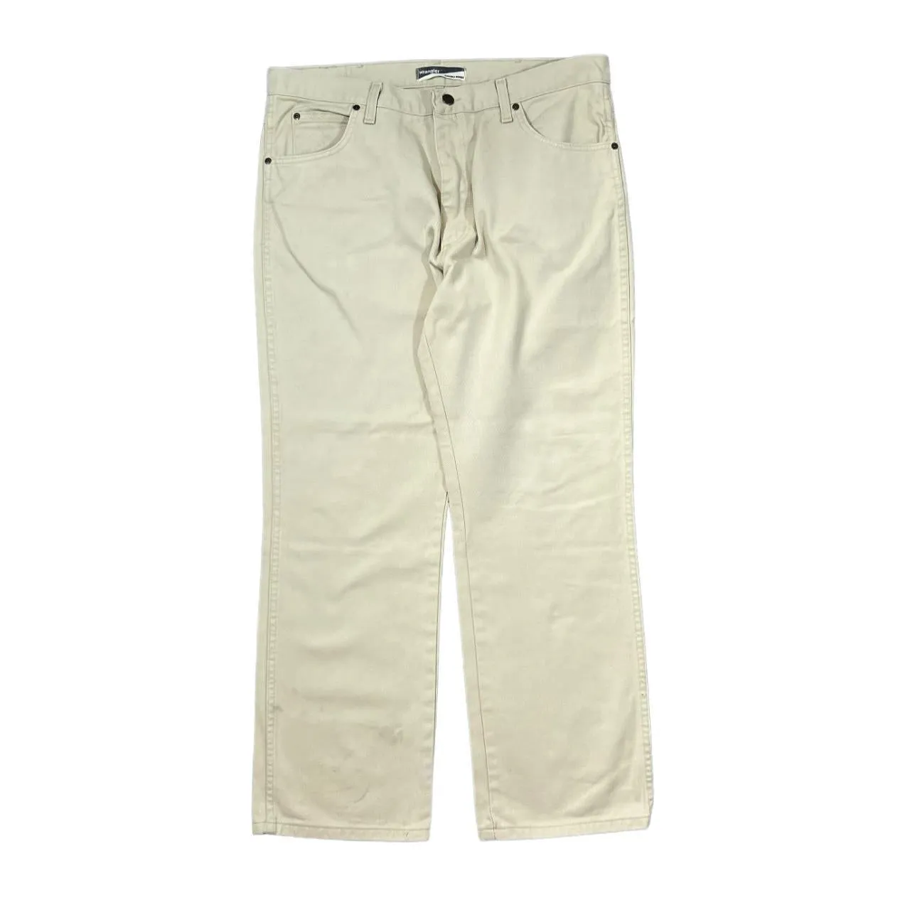 Early 00's WRANGLER Durable Basics Classic Cream Straight Leg Regular Fit Denim Jeans