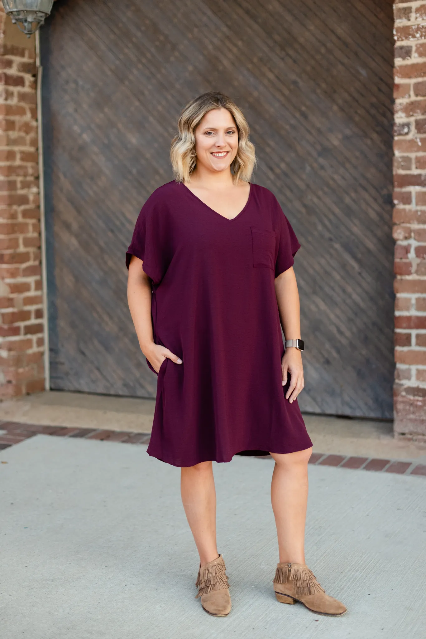 Effortlessly Beautiful Dress   Curvy | Plum