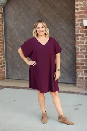 Effortlessly Beautiful Dress   Curvy | Plum