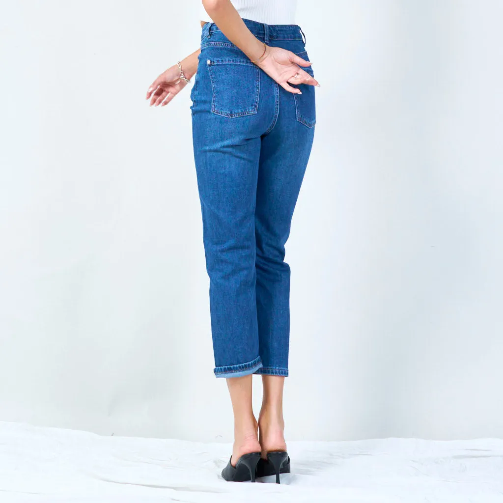 Embroidered high-waist jeans wholesale