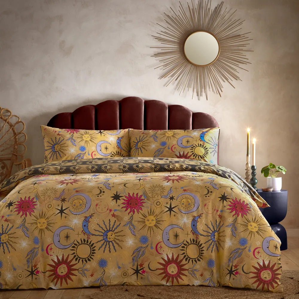 Ethereal Star Reversible Duvet Cover Set Gold Dust