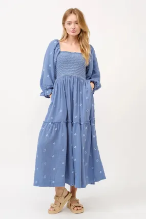 Flower Embroidered Maxi Dress