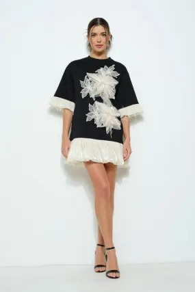 Gasp| Embellished Floral Appliqué Mini Dress