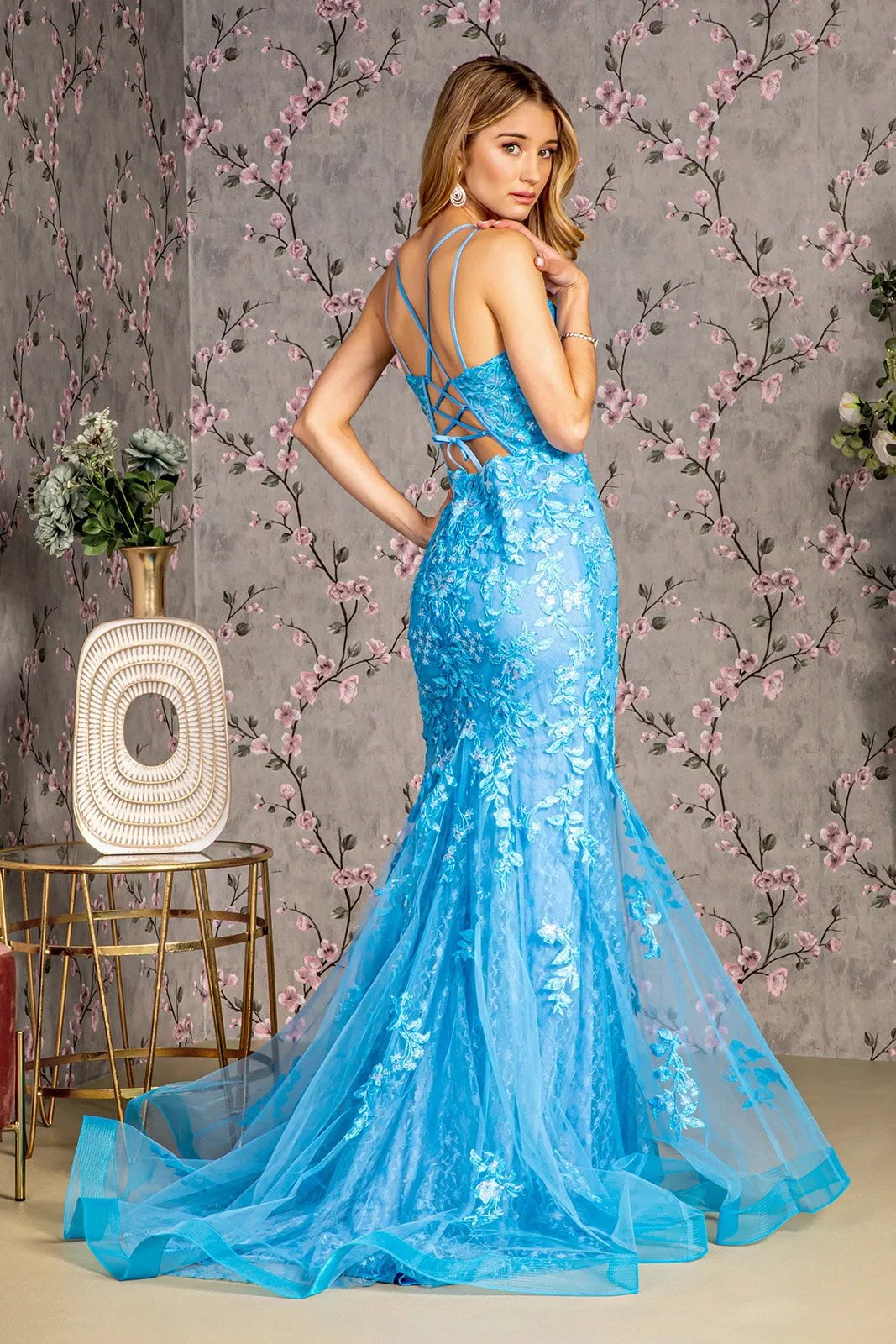 GLS BY GLORIA GL3333 Plunging Sweetheart Mermaid Evening Dress