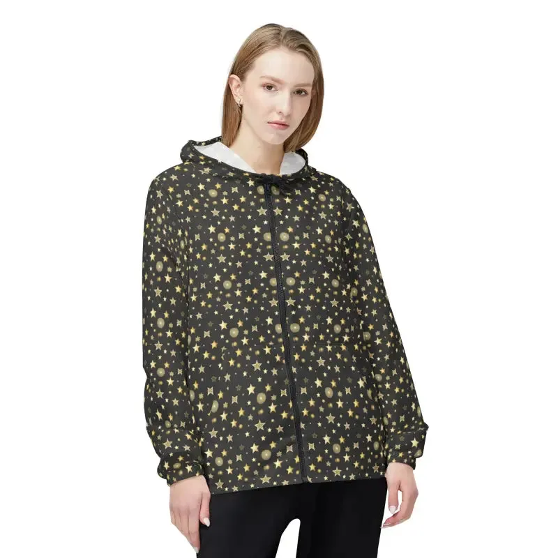 Golden Star Pattern Windbreaker Shine Bright