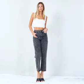 High-waist acid wash jeans wholesale