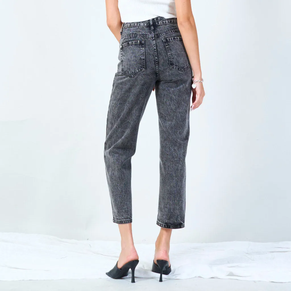 High-waist acid wash jeans wholesale
