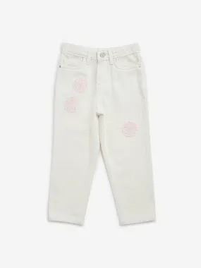 HOP Kids Off-White Relaxed - Fit Mid - Rise Denim Jeans