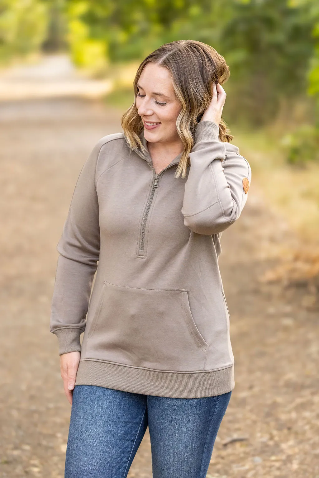 IN STOCK Scuba HalfZip Hoodie - Mocha FINAL SALE