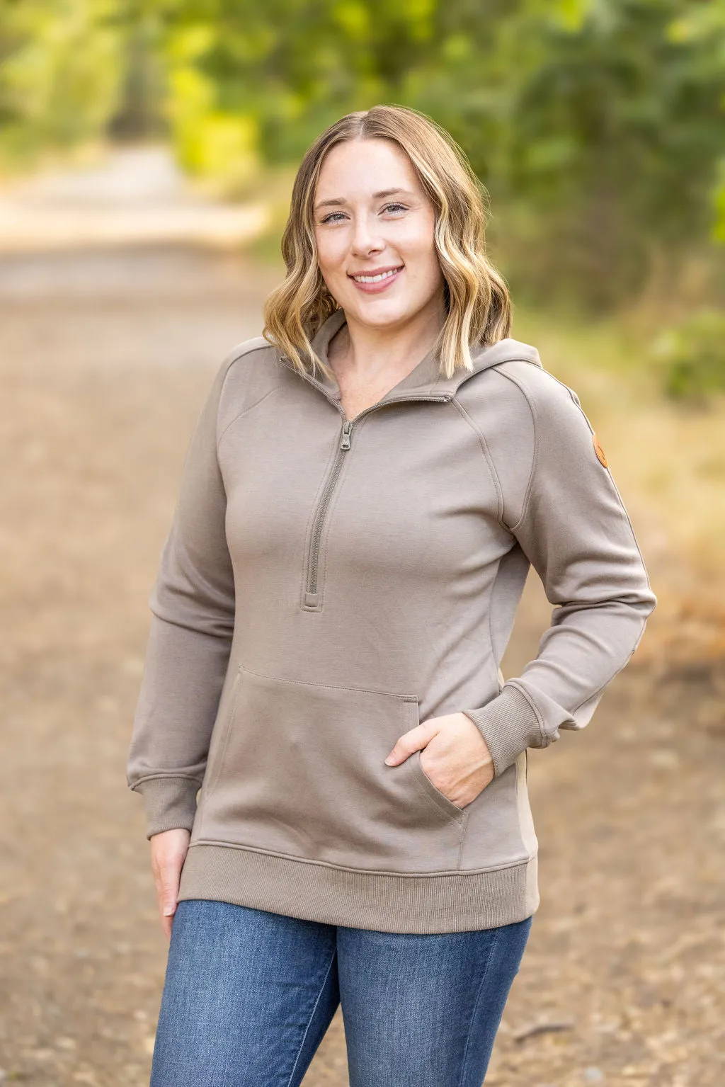 IN STOCK Scuba HalfZip Hoodie - Mocha FINAL SALE