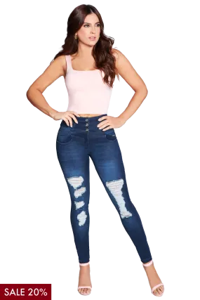 Jackie London Jeans 2301 - High Rise Skinny Push-Up Ripped Jeans