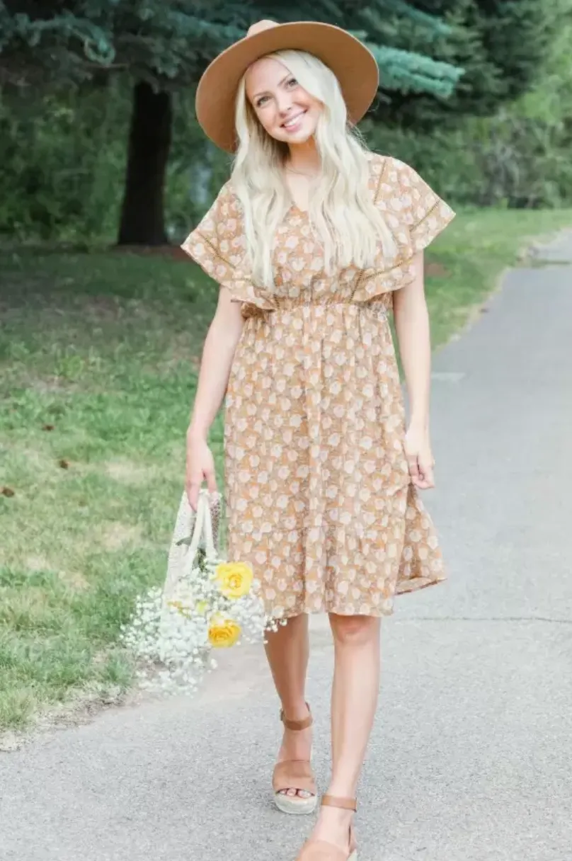 Lauren Yellow Floral Dress