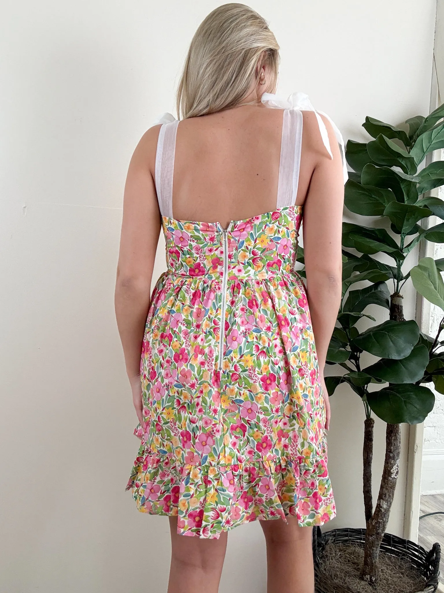 Leaf & Lace Mini Dress