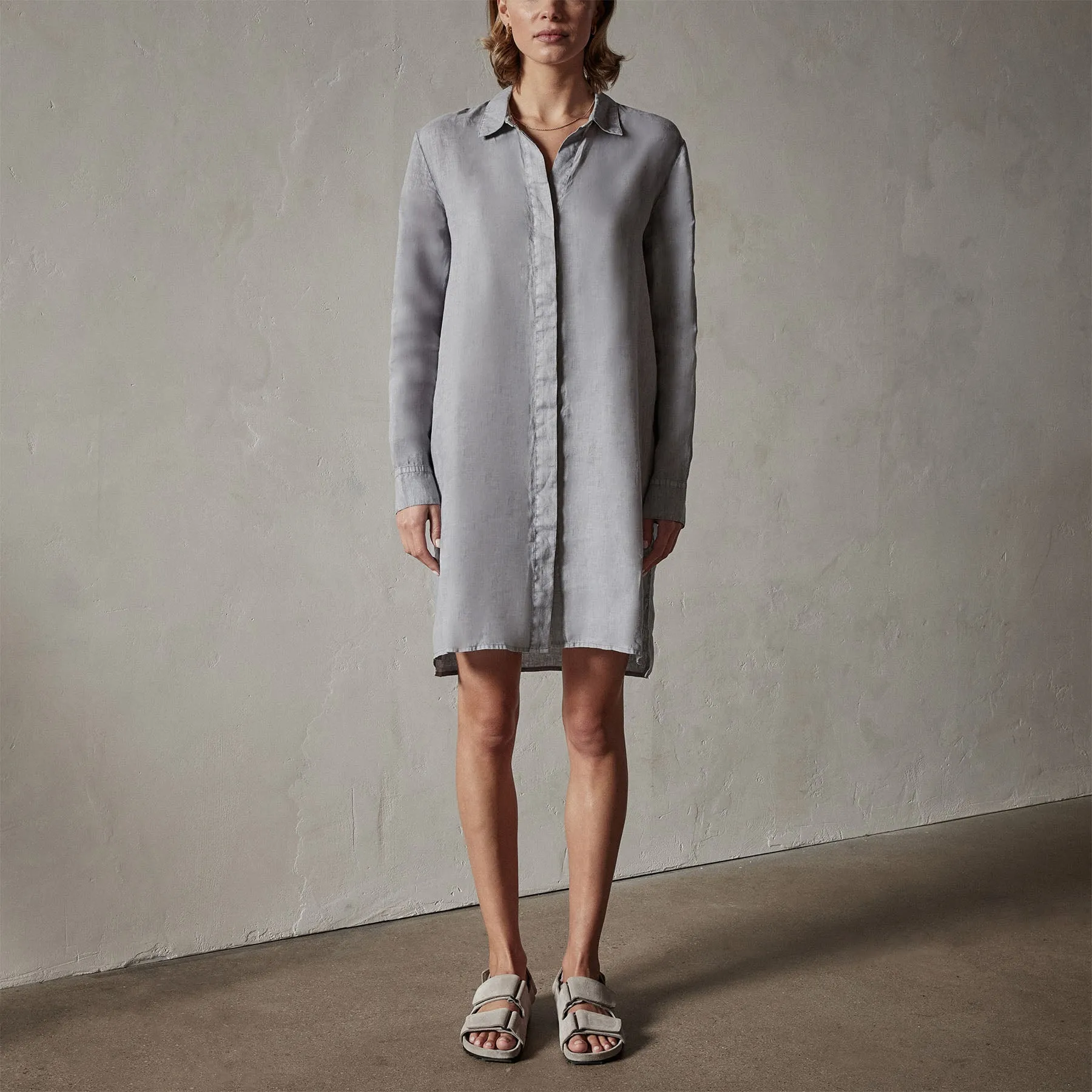 Lightweight Linen Shirt Dress - Breeze Pigment