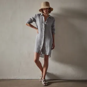 Lightweight Linen Shirt Dress - Breeze Pigment