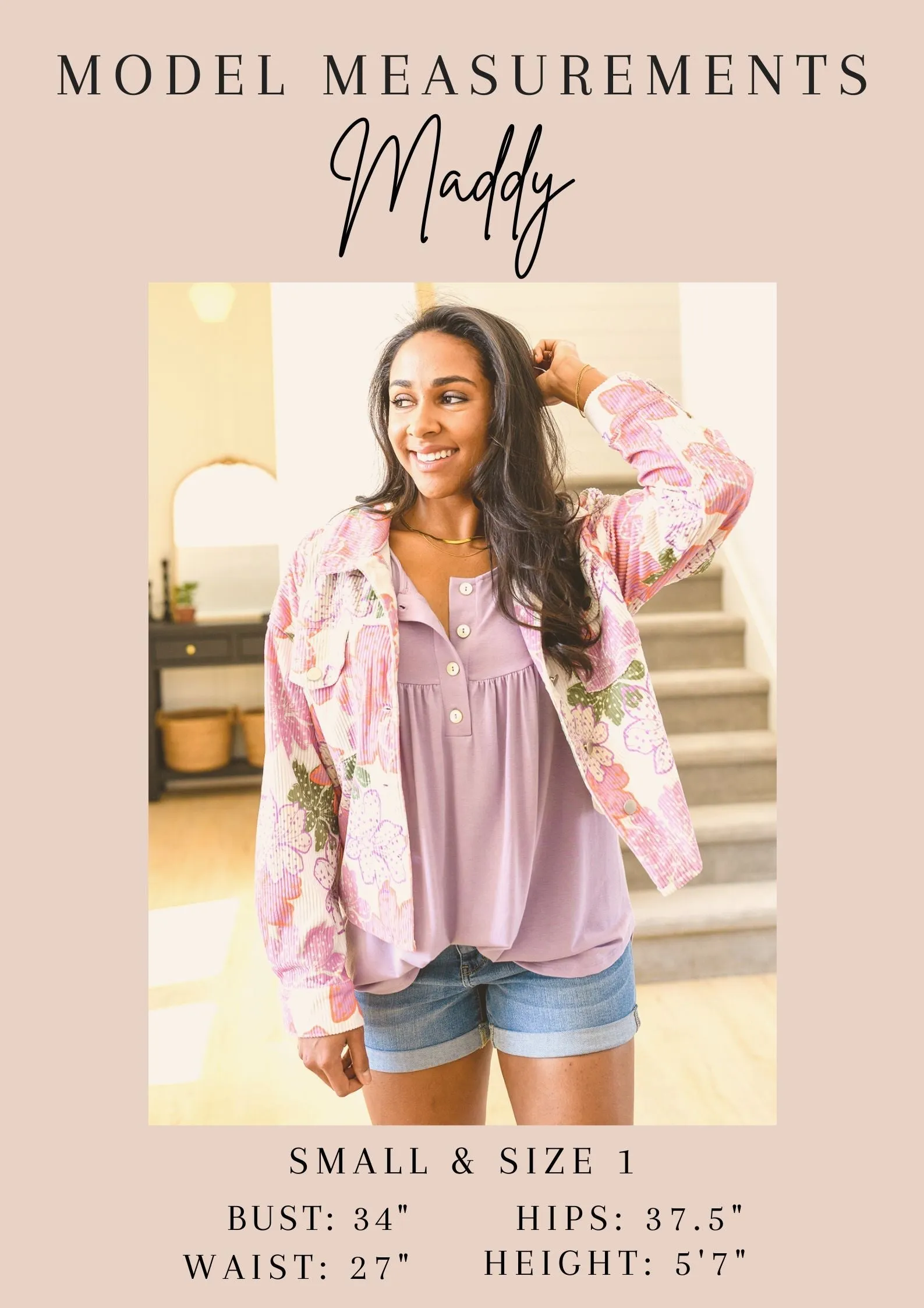 Lightweight Tangerine Floral Button Up Blouse