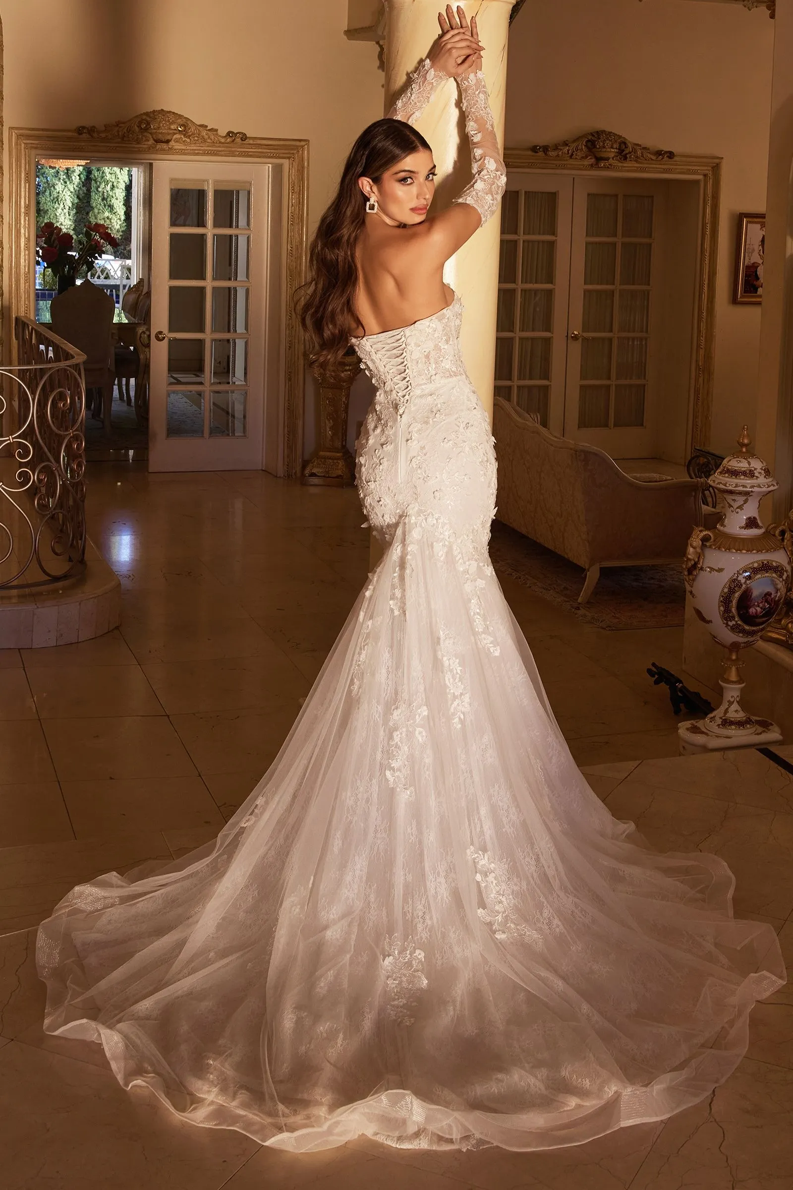 LONG SLEEVE LACE BRIDAL GOWN CDCD977W